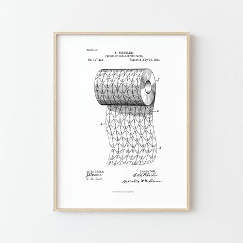 Poster Dessin de Brevet Papier Toilette - La pièce maîtresse de votre décoration d'intérieur