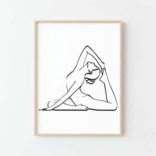 Minimaliste Noir & Blanc Yoga Woman Poster