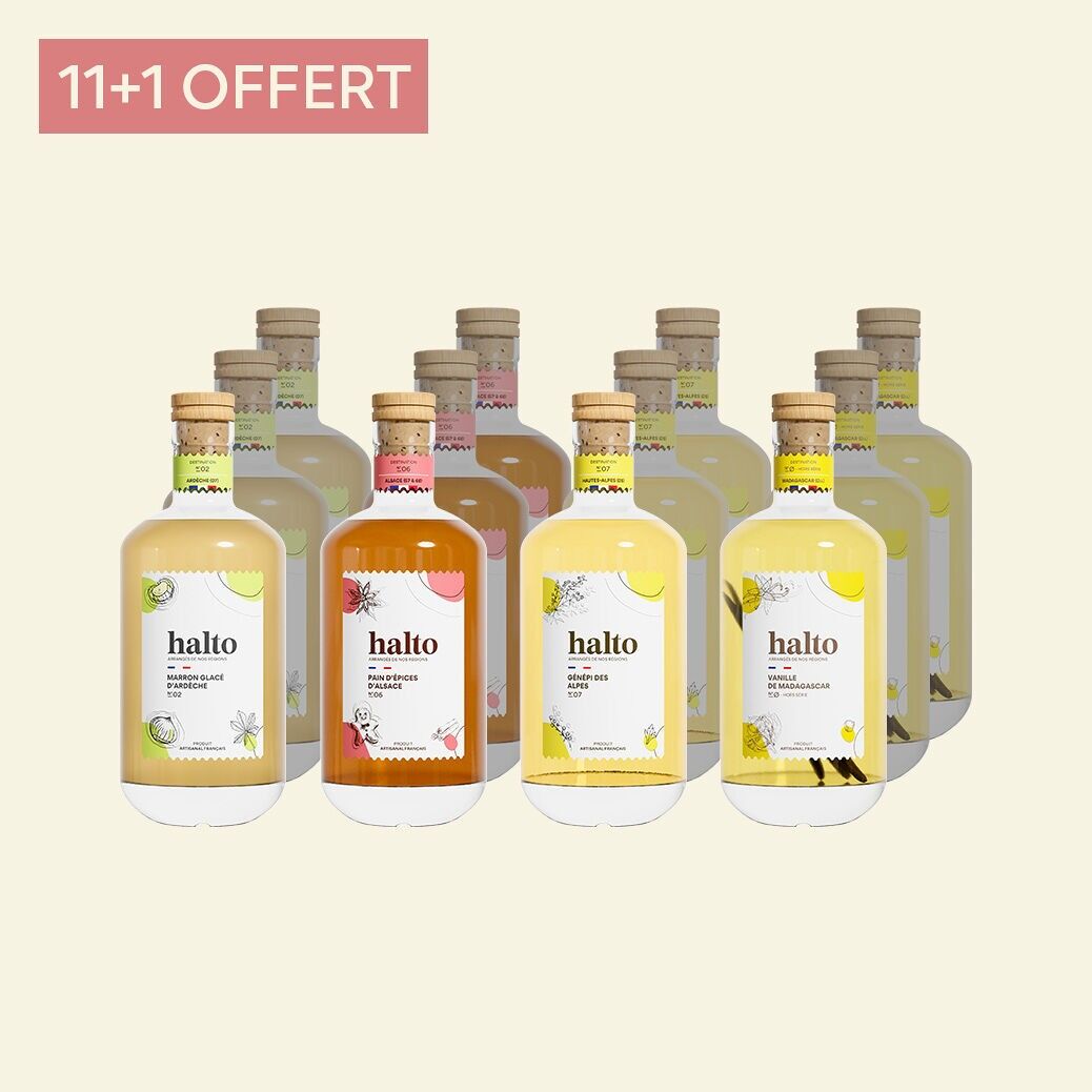 KLEINE *WEIHNACHTS*-PACKUNG – 12 aromatisierte Rumsorten – 70 cl, 30 % Vol.