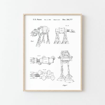 Print of the Star Wars Walker patent drawing