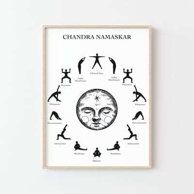 Póster de yoga - Chandra Namaskar: Saludo a la luna