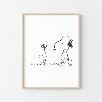 Póster de Snoopy Woodstock: ¡tu dibujo animado en decoración de paredes!