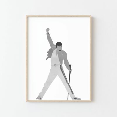 Premium Poster of Freddie Mercury: A Rock icon for your interior