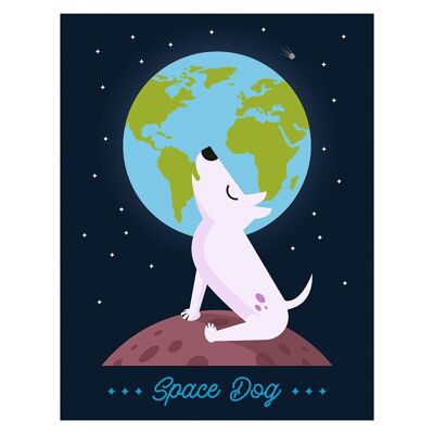 Wandbild mit Licht Spacedog