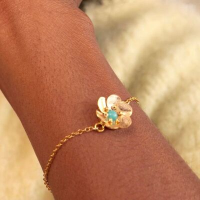 Bellissimo braccialetto con anemone - Amazzonite