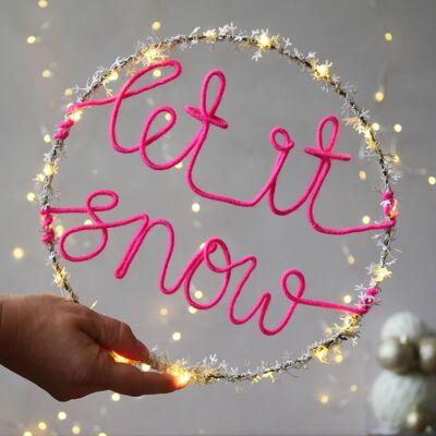 Let It Snow Fairy Light Kranz