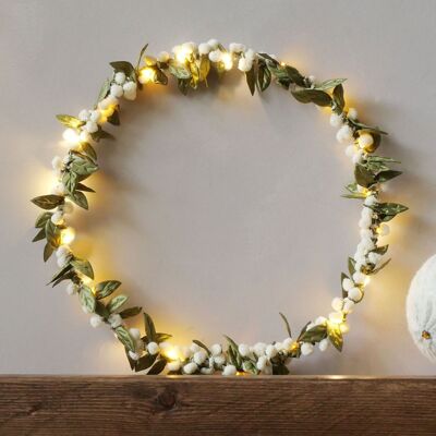 Mistletoe Fairy Light Wreath