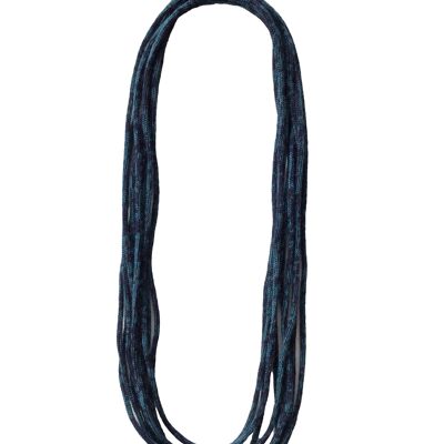 Knitted necklace "SloWool" blue/petrol