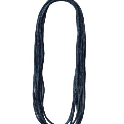 Collier tricoté "SloWool" bleu/pétrole