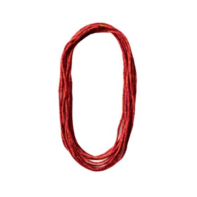 Knitted necklace "SloWool" orange/red