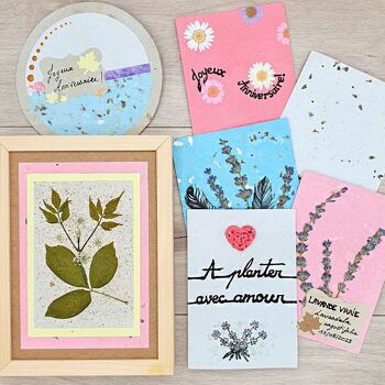 Kit DIY | Fabrication de petites cartes à planter en papier recyclé 2