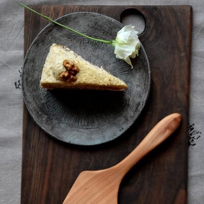 Server per torta e torta in legno Pala per torta elegante Pala per torta in legno Strumento di servizio unico per dessert Utensili da cucina artigianali Regalo per panettiere