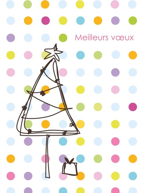 Mini carte de voeux SAPIN POIS