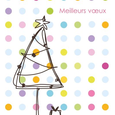 Mini carte de voeux SAPIN POIS