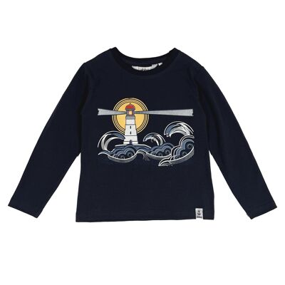 Crawford t-shirt manches longues marine phare