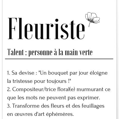 Affiche Définition Fleuriste