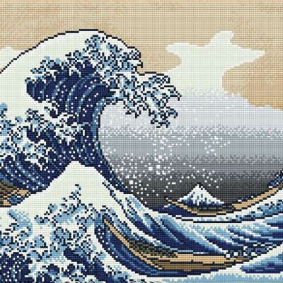 Die große Welle vor Kinagawa (Hokusai) – Quadratische Diamanten