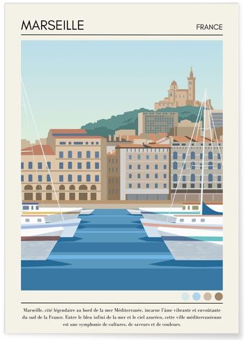 Affiche ville Marseille Vintage 1