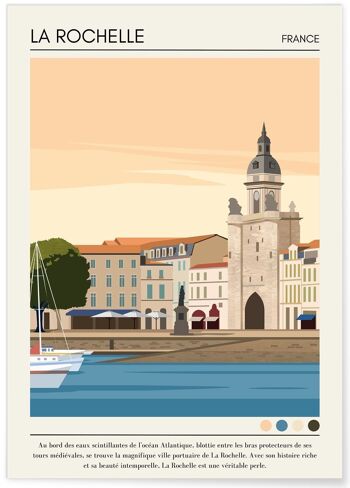 Affiche ville La Rochelle Vintage 1
