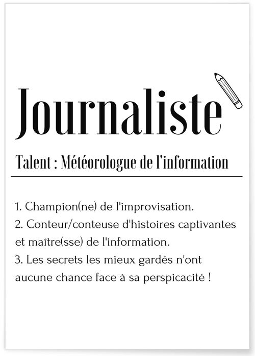 Affiche Définition Journaliste