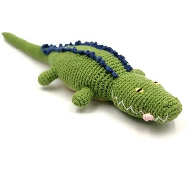 Babyspielzeug Krokodilrassel tiefgrün
