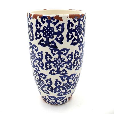 Indochina-Keramikkerze 13x21cm blau/magnolie
