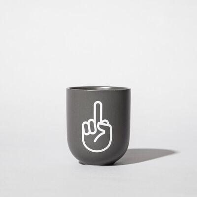 Tazza in porcellana F*CK YOU – grigio opaco - realizzata a mano