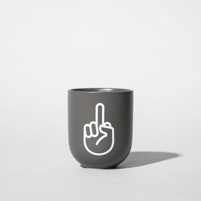 Porcelain mug F*CK YOU – gray matt - handmade