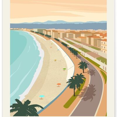 Affiche ville Nice Vintage