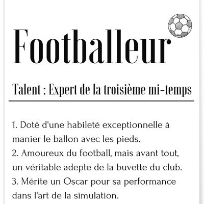 Affiche Définition Footballeur