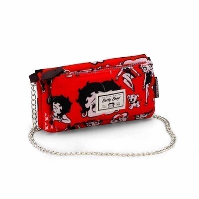 Betty Boop Rouge-Soft Wallet with Chain, Red