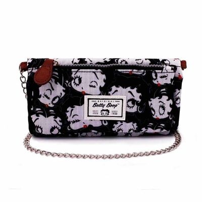 Betty Boop Noir-Billetero Soft con Cadena, Negro