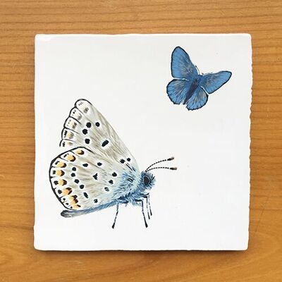 Common Blue Butterfly – Vintage Style Tile