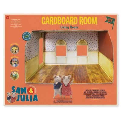 Kids DIY Dollhouse - Cardboard Living Room - The Mouse Mansion