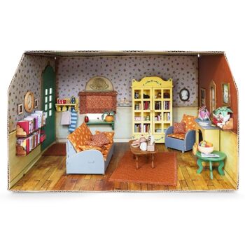 Maison de poupée DIY pour enfants - Salon en carton - The Mouse Mansion 3