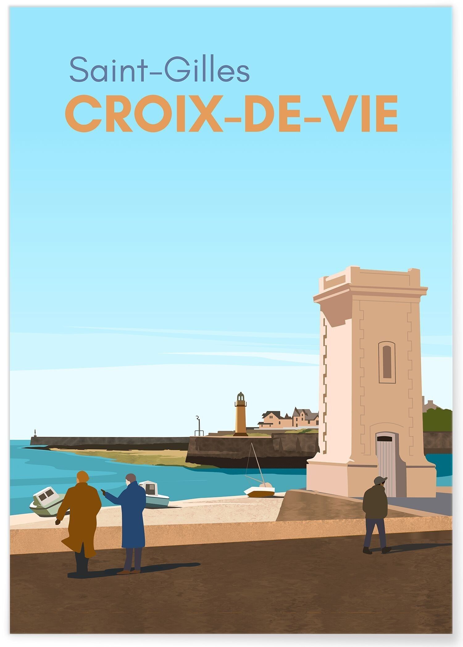 Illustrazione del manifesto della città di Saint-Gilles-Croix-de-Vie