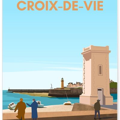 Affiche illustration de la ville Saint-Gilles-Croix-de-Vie