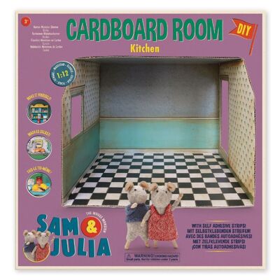 Kids DIY Dollhouse - Cardboard Kitchen Room - The Mouse Mansion