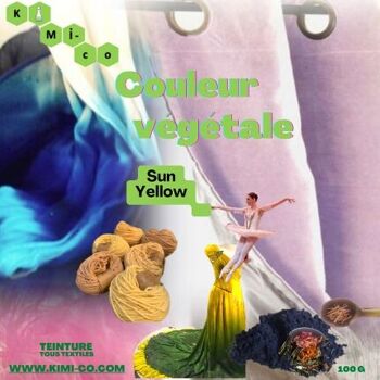 NEW ! TEINTURE NATURELLE TOUS TEXTILES COULEUR VEGETALE SUN YELLOW 500g 3