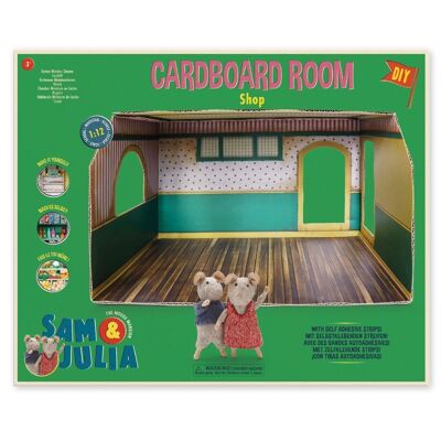 Kids DIY Dollhouse - Cardboard Shop Room - The Mouse Mansion
