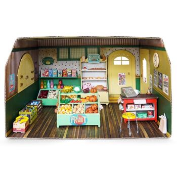 Maison de poupée DIY pour enfants - Salle de magasin en carton - The Mouse Mansion 3