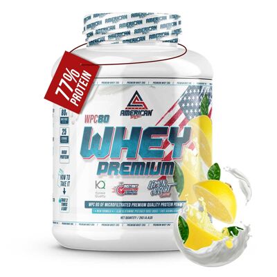 AS American Suplement | Premium Whey Protein 2 Kg | Yogur limón | Proteína Suero de Leche | L-Glutamina Kyowa Quality®