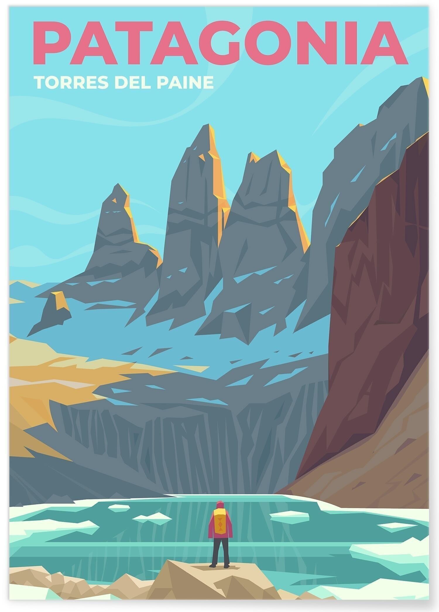 Manifesto dell'illustrazione della Patagonia