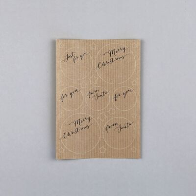 Geschenkaufkleber aus Karftpapier Lettering Amy
