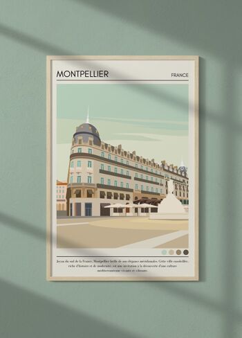 Affiche illustration de la ville Montpellier Vintage 2