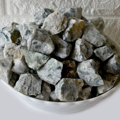 1 Stück Baumachat Rohstein ~ 1 Zoll Rohkristalle