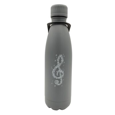 gray or mint green thermos bottle with treble clef - color: dark gray