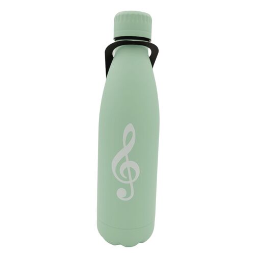graue oder mintgrüne Thermosflasche mit Violinschlüssel  - Farbe: mintgrün