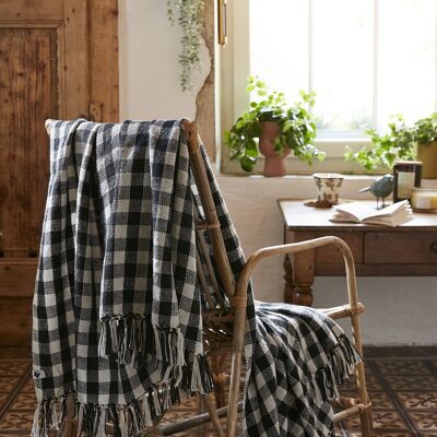 Fringed blanket 130 x 160 cm RPET GABRIEL