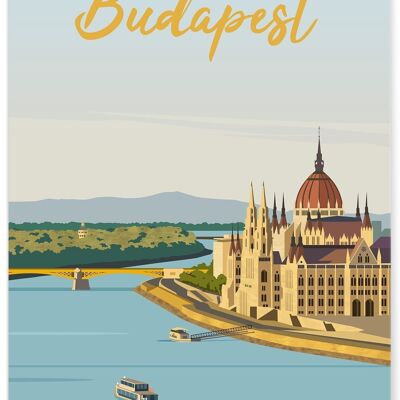 Affiche illustration de la ville de Budapest
